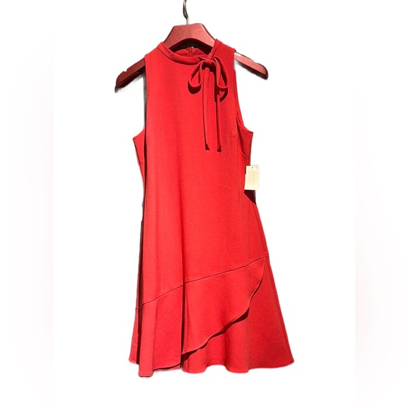 JULIA JORDAN | Tie Neck Ruffle Dress - Watermelon - Size 6 | NWT - Picture 2 of 4